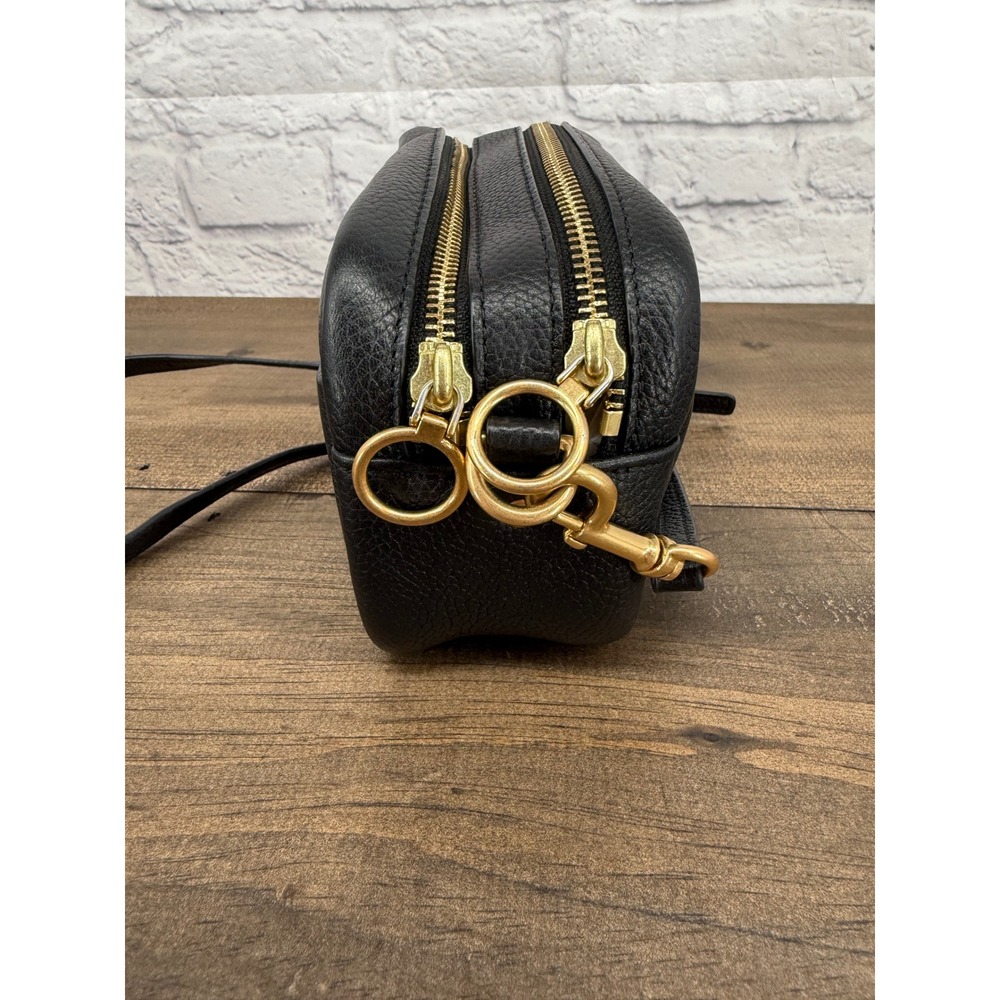 Tory Burch Perry Bombe Mini Bag Black Pebbled Leather Crossbody Camera Bag - Picture 8 of 15